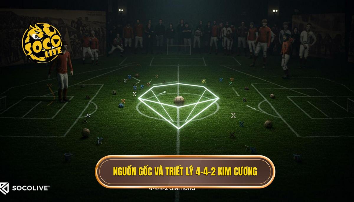 Chiến Thuật 4-4-2 Kim Cương: Phân Tích Chuyên Sâu, Cách Vận Hành và Tuyển Chọn Cầu Thủ 1 Phần 1_ Nguồn Gốc và Triết Lý Cốt Lõi của Chiến Thuật 4-4-2 Kim Cương
